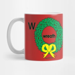 W is for wreath Mug
